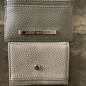 Steve Madden Two-Tone Gray and Light Gray Pebbled Wallet